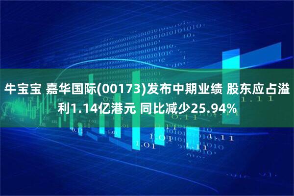 牛宝宝 嘉华国际(00173)发布中期业绩 股东应占溢利1.14亿港元 同比减少25.94%